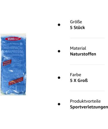 Buy Wundmed Multiple Compress Cold/Warm - 5 Pack (28.5 x 11.5 cm) | International Shipping Available - Buy Online on GoSupps.com