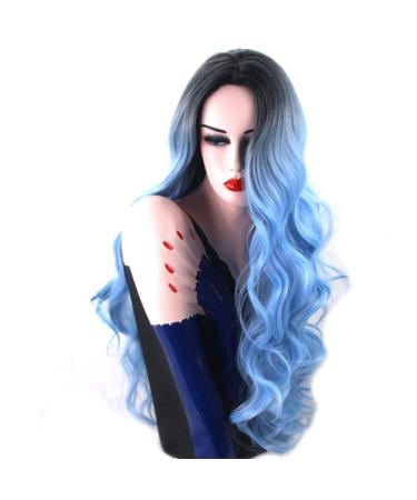 BGHJUE N Wigi S A Wig Wigs Short Hair Forwomen Synthetic Ombre Temperature Fiber Hair Blue Curly Hair