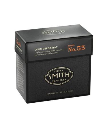 Smith Teamaker | Lord Bergamot No. 55 | Sugar-Free, Sustainably Grown, Caffeinated Full Leaf Earl Grey Black Tea with Italian Bergamot Oil (15 Sachets, 1.2oz each) Lord Bergamot 15 Count (Pack of 1)