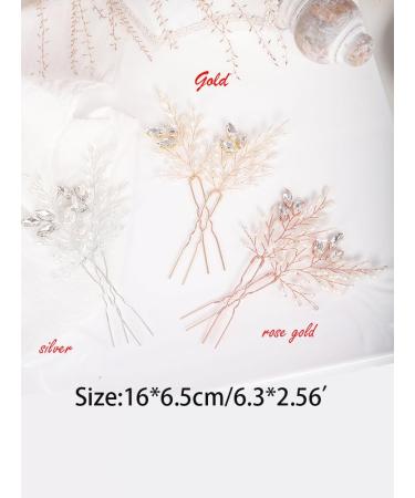 Chargances 2 Pieces Pearl Wedding Hair Pins Crystal Bridal Hair Pins Set Elegant Rhinestone Beaded Bride Headpiece Hair Accessories for Women and Girls (Gold) - Buy Online on GoSupps.com