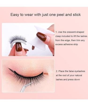 Reusable Self-Adhesive Eyelashes Natural Looking False Eyelashes Long Curly Eyelashes No Glue/Eyeliner/Magnet Waterproof and Easy to Apply (4 Pairs) - Buy Online on GoSupps.com