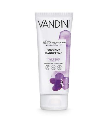 Vandini sensitive hand cream women with violet blossom & rice milk - intensive cream for sensitive & sensitive skin - vegan skin care for women without silicones parabens & mineral oil (1x 75 ml) 1 piece