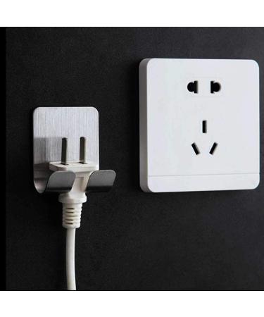 Kakiyi Self Adhesive Stainless Steel Power Plug Holder | Shaver & Toothbrush Wall Hook Organizer for Washroom | International Shipping - Buy Online on GoSupps.com