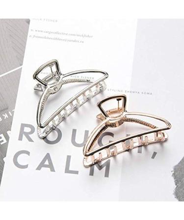 TANG SONG Large Metal Hair Claw Clips 4-Pack - Silver, Gold, Rose Gold, Black | Women's Hair Catch Barrette Jaw Clamp for Half Bun Styling - Ideal for Thick Hair - Buy Online on GoSupps.com