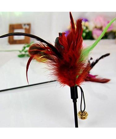 Demarkt 4X Cat Fishing Rod Feather Wand Toy with Bell - 60cm Cat Toys in Random Colors | Perfect for Playful Cats - Buy Online on GoSupps.com