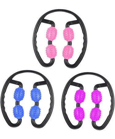 Healeeved 3-Piece 360 Depth Massage Roller Ring Muscle Relaxation & Back Massage Tools | Handheld Yoga Roller & Fitness Toner (25x23cm) - Buy Online on GoSupps.com