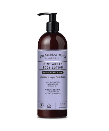 Pharmacopia Mint Argan Body Lotion   Moisturizing Aromatherapy Body Cream with Natural & Organic Ingredients   Vegan  Cruelty Free  Aromatic Body Moisturizer  16 oz