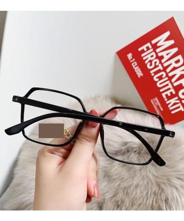 Square Blue Light Blocking Reading Glasses - Oversized Fatigue Relief Eyewear +0.00 Black - Buy Online on GoSupps.com