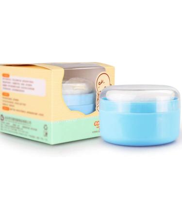 Shop Solustre 2-Piece Empty Powder Box Set - Blue Baby Powder & Talcum Container with Sponge | Ideal for Newborns Toddlers & Women - Buy Online on GoSupps.com