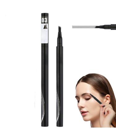 Waterproof 3D Eyebrow Pencil with 4 Fork Tips, Eyebrow Pencil Hair Drawing, Microblading Eyebrow Pencil, 4 Point Eyebrow Pencil Long-Lasting Natural Eyebrow Makeup