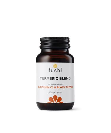 Fushi Turmeric C3 & BioPerine Extract High Strength 60 Caps | 500 mg High Strength | Fresh-Ground | Min 95% Curcuminoids |Wholefood | Ethical & Vegan Society Approved | Manufactured in the UK