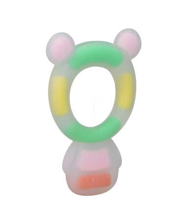 Baby Chew Toy BPA Free Baby Teether with Soft Texture Cartoon Bear for Babies 0 to 6 Months (Pink)