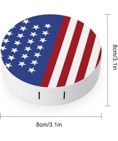 America Flag Round Case For Contact Lens Kit Storage Box with Mirror Printed - Buy Online on GoSupps.com