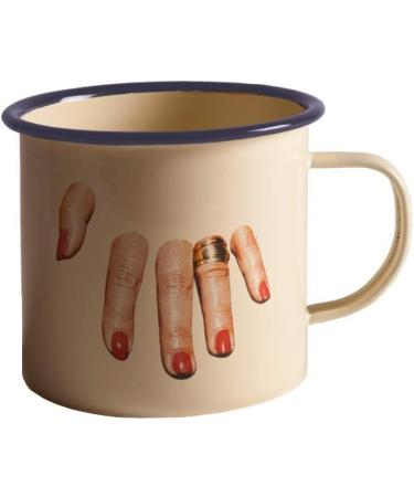 Seletti Toiletpaper mug antique beige with fingers decor - Buy Online on GoSupps.com