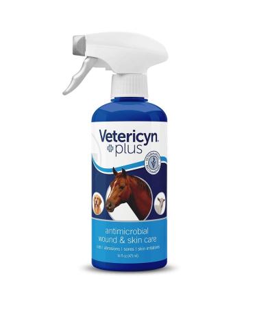 Vetericyn Plus Equine Wound and Skin Care Spray. Use for Cuts, Saddle Sores, Rope Burns, and Other Horse Wounds. 16 oz