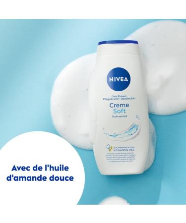NIVEA Shower Cream Care (1 x 250 ml) enriched with Vitamin C & E and Sweet Almond Oil Moisturizing body care that cleanses - Buy Online on GoSupps.com