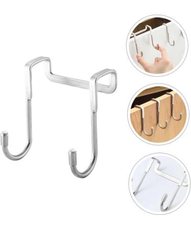 CIYODO 3pcs Clothes Hanging Cabinet Back of Door Hooks Purse Over Cupboard Stainless Steel Hanger 7.5X6.5CM Silver - Buy Online on GoSupps.com