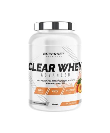 Superset Nutrition - Clear Whey Advanced (900g) - 84% protein, satietogenic effect, rich in BCAAs and L-glutamine - Low calorie whey isolate - Ice Tea Peach
