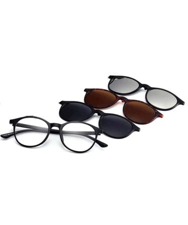 Gemseven 1 piece of reading glasses + 3-pack magnetic clips polarized sunglasses women men presbyopic optical glasses multi-purpose multicolored +1.5