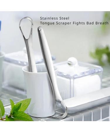 Stainless Steel Tongue Scraper for Bad Breath | Travel Essential Oral Care | Easy-To-Use Tongue Cleaner for Fresh Breath - Buy Online on GoSupps.com