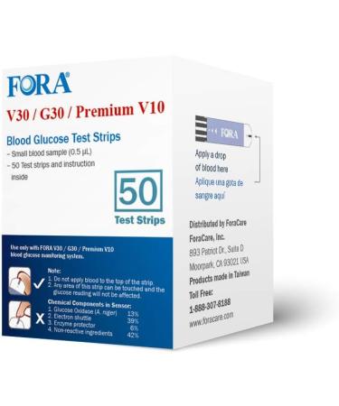 Fora DME Test Strips - 50 Strips | V30/G30/PremV10 Model - Buy Online on GoSupps.com