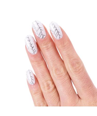 Glamsy nail film Like a Virgin " white with glitter pattern nail wraps long adhesive 24 self-adhesive ultra-thin nail foils in different sizes like a virigin