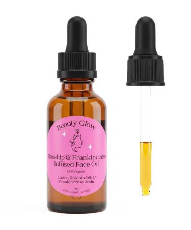 Frankincense Resin Infused Organic Castor & Rosehip Oils for Face Age Defying Miracle Facial Moisturizer Cold Pressed Serum Natural Skincare Hydrates Skin Moisturizing 1 Fl Oz