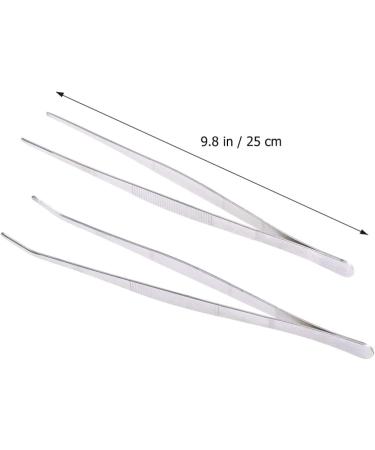 Iplusmile 2-Stainless Steel Tweezers Pliers - Curved & Straight Eyelash Tools for Extensions - Long Handle Rubber Grip - Buy Online on GoSupps.com