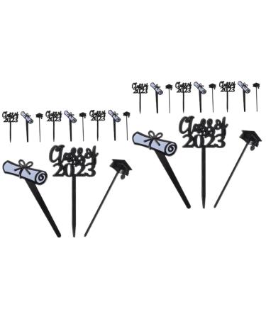 Abaodam Cat pcs graduation cake insert cat cupcake toppers 2023 graduation cupcake toppers 2023 graduation decorations graduation appetizer picks class of 2023 cakes edible plastic Cake