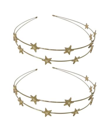 Fomiyes 2 pieces star hair tires double -row headband Christmas hair straps hair jewelry headdress headgear gifts for women girls children christmas wedding party