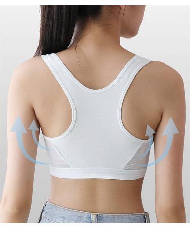 Teen Girls Seamless Cotton Racerback Sports Bra - Medium Size 30 Cream Navy - Buy Online on GoSupps.com