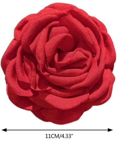 Limtula Fabric Rose Hair Clip Sweet Ballet Bowknot Hairpin Hair Styling Decors for Thin Hair Korean Style Headpiece Red flower clip - Buy Online on GoSupps.com