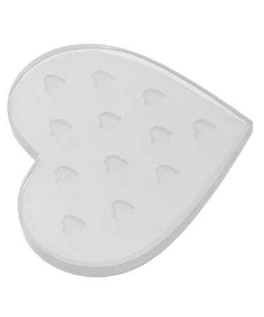 FOMIYES Eyelash Adhesive Station Lashes Gasket Eyelash Extension Pallet Nail Art Glue Holder Grafting Eyelash Holder Glue for Eyelashes Planting Eyelash Plates Heart-shaped Glass Extend 6.5x5.5cm Transparent