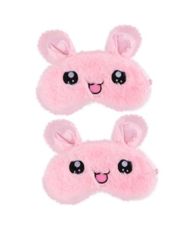 Beaupretty 2 Pcs Eye Bra Travel Accessory Eyes Mask Rabbit Eye Mask Plush Eye Mask Lightweight Eye Mask Soft Eye Mask Breathable Blindfold Ice Bag Facial Mask 3D Pink