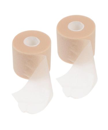 FRCOLOR 2 Rolls Sports Sponge Sports Tape Prewrap Athletic Tape Sports Sponge Tape Shock-Proof Sponge Sports Ankle Athletic Tapes Sponge Sports Wrist Tape Khaki 6.5X6.5X6CM