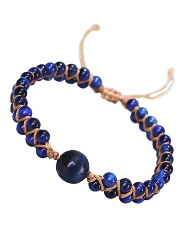 DOITOOL Anti Motion Sickness Bracelet Blue Gems Blue Crystal Dainty Bracelet Daily Use Bracelet Braided Beads Car Sickness Glasses Portable Bracelet Female Accessories Beads Bracelet Stone