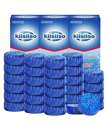 Automatic Toilet Bowl Cleaner Tablets,Bathroom Toilet Tank Cleaner,Blue Clean Bubbles,Strong Detergent Ability,Long-lasting 300 brushes,Mild Fresh Pine Scent(30 Pack)