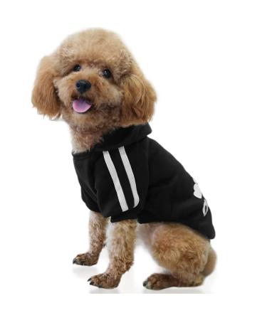 EASTLION Pet Puppy Dog Cat Coat Clothes Hoodie Sweater Costumes Black L L Black
