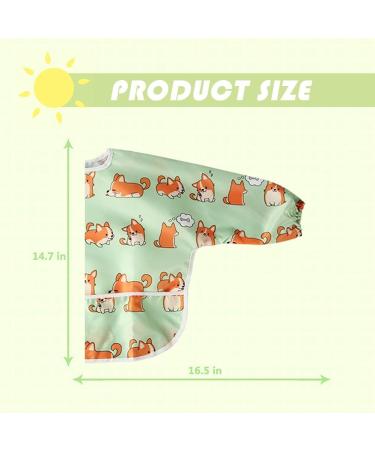 Waterproof Long-Sleeved Baby Bib with Large Pocket - Little Dimsum Little Puppy Design - Buy Online on GoSupps.com
