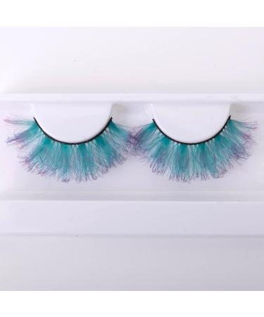 KFZR Ombre Lashes Gradient False Eyelashes Colored Eyelash Colorful Blue Purple Orange Pink Green Extension D Curl 1 Pair Eye Lashes (C116) - Buy Online on GoSupps.com