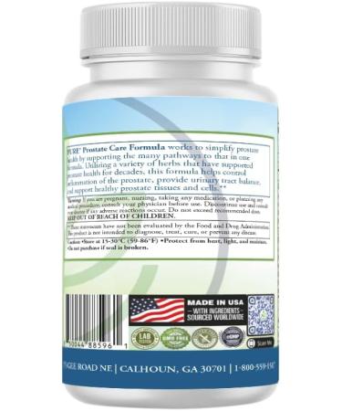 PURE Prostate Care Formula Premium Men s Wellness Supplement Saw Palmetto Beta-Sitosterol Zinc 60 Capsules 30-Day Supply Herbal - Buy Online on GoSupps.com