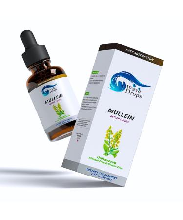 Wave Drops Mullein Leaf Tincture - Lung Cleanse - Mullein Leaf Liquid Extract - Respiratory Health Drops - Lung Health Herbal Supplement 2 Fl Oz