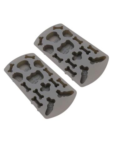 Alipis 2pcs Dessert Dark Molds Grey Bones Shape Cakes Baking Silicone Creative Skeleton Bone-Shaped Shaped
