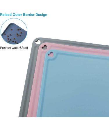 JiangYanus Waterproof Silicone Pet Feeding Mat - Non Slip Dog Cat Bowl Tray for Food and Water - 16.1 x 12.2 inch Pink - Buy Online on GoSupps.com