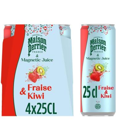 MAISON PERRIER Magnetic Juice Boisson gazeuse aromatis e la fraise et kiwi 4 x 25 cl