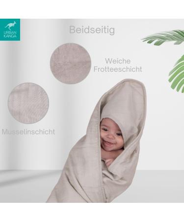Urban Kanga Hooded Towel for Babies | Double-Sided Muslin Bath Towel | Oeko-Tex 100% Cotton | Moonstruck Design - International Shipping Available - Buy Online on GoSupps.com