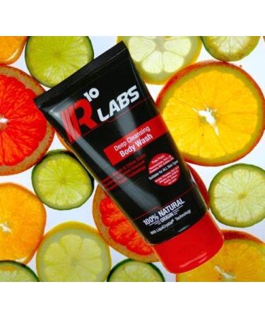 R10 Labs Deep Cleansing Body Wash - 100% Natural Activated Charcoal Cleanser for Men - Formulated with Advanced Sugar Technology - 175ml - Buy Online on GoSupps.com