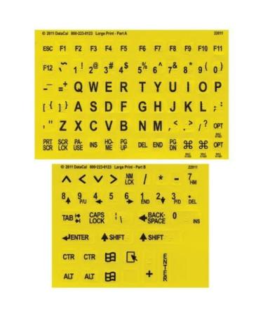 Black on Yellow Braille-Large Print Letters