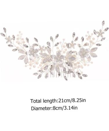 Ipetboom Alloy Pearl Hair Comb Rhinestone Barrettes Hair Accessory for Women Pearl Hair Pin Tiara Bridal Headdress Hair Accessories White European and American Bride Iron Wire - Buy Online on GoSupps.com