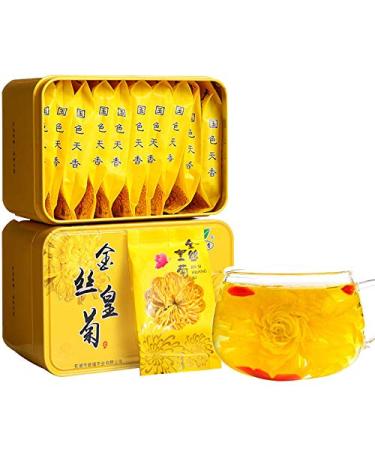 Premium Golden-Yellow Fetal 0.14 oz Chrysanthemum Flower Tea Golden silk chrysanthemum 4g